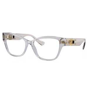 Versace VE 3347 5305 Light Grey Transparent Plastic Pillow Eyeglasses 54mm